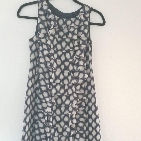 Adrianna Papell blue white ruffle sleveledress  2P - Picture 7 of 8